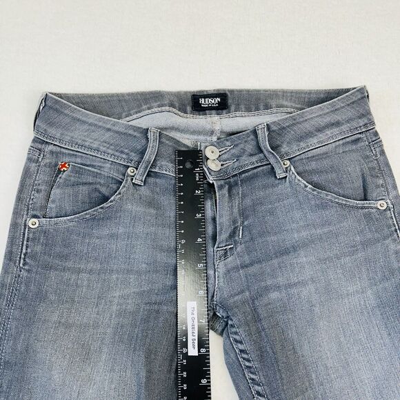 Hudson Skinny Jeans 25 Collin Rear Flap Gray Acid Wash Low Rise Button Fly - Picture 7 of 16